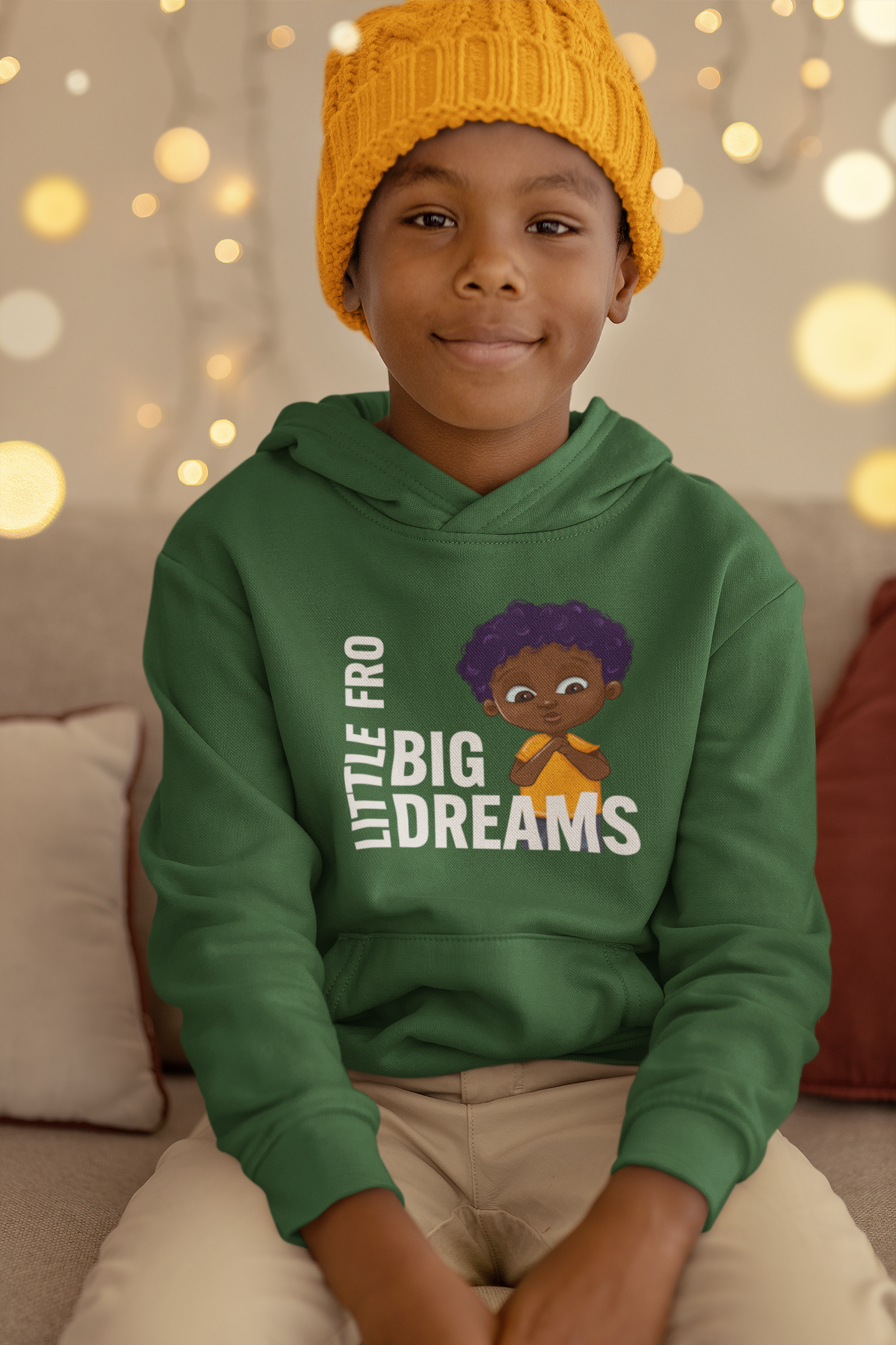 Youth Hoodie | Little Fro, Big Dreams | Black and Brown Kids Celebration