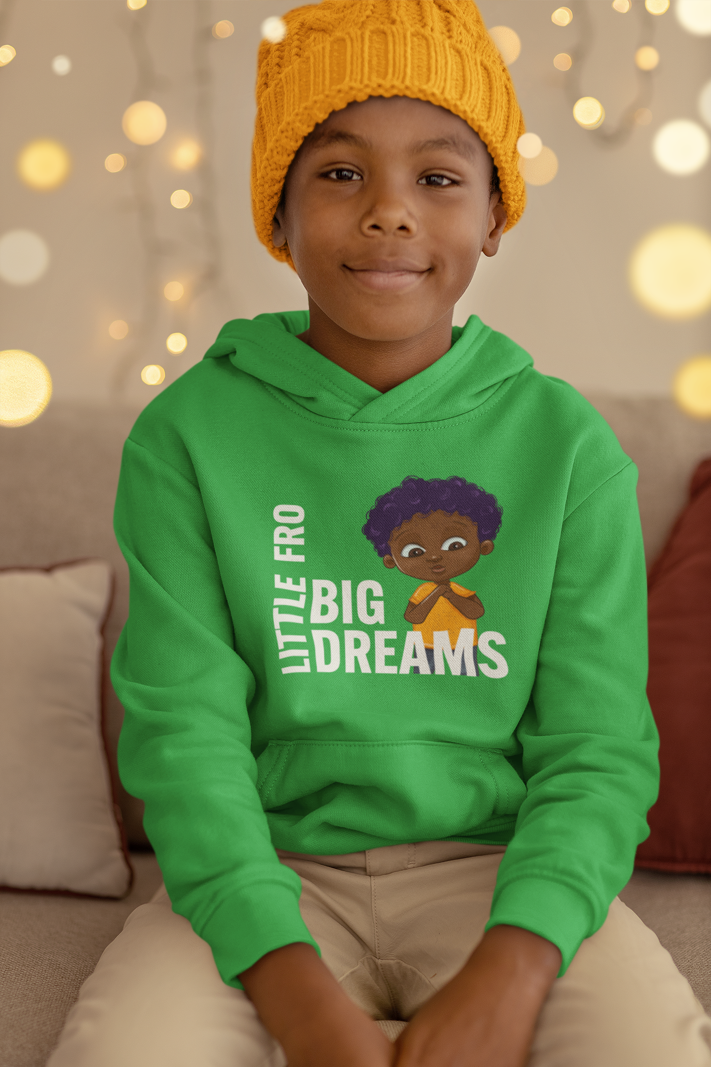 Youth Hoodie | Little Fro, Big Dreams | Black and Brown Kids Celebration