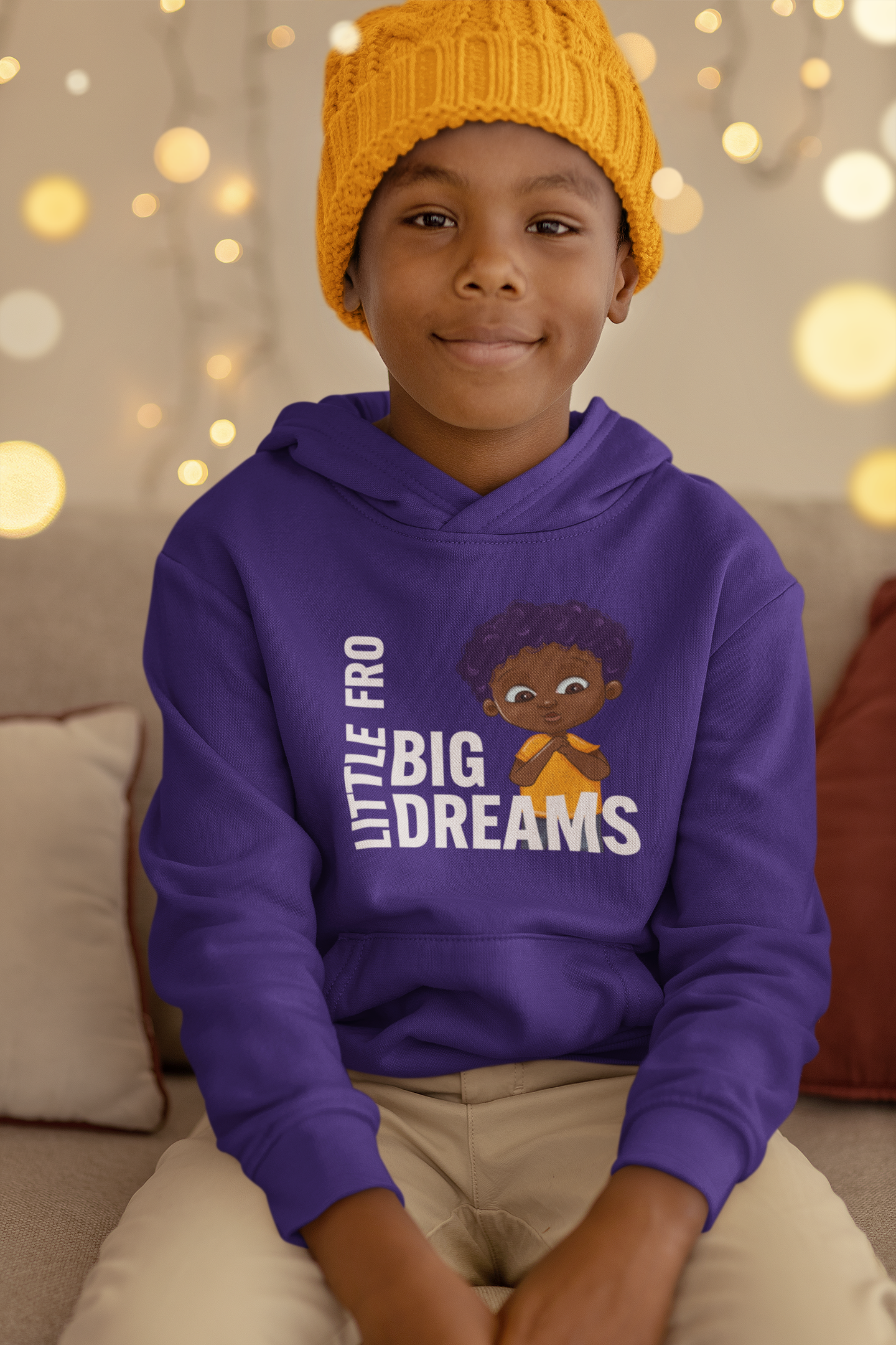 Youth Hoodie | Little Fro, Big Dreams | Black and Brown Kids Celebration