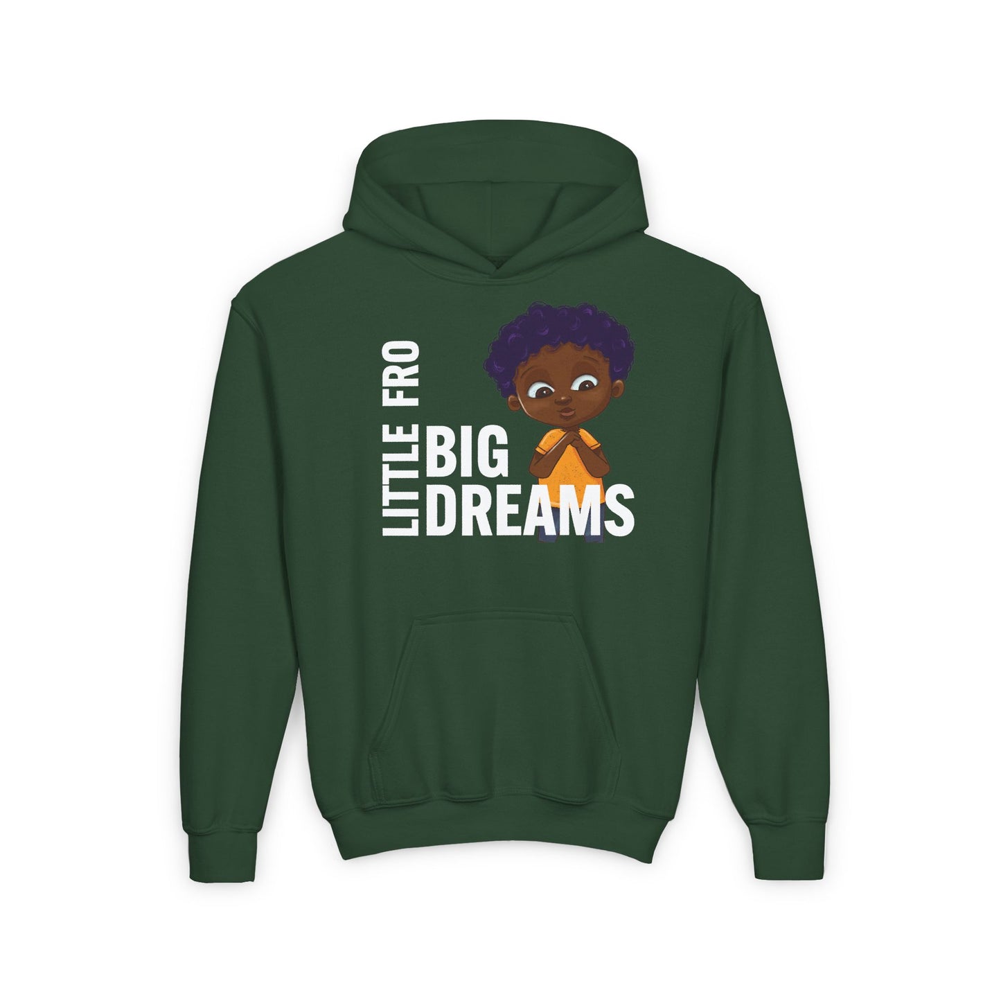 Youth Hoodie | Little Fro, Big Dreams | Black and Brown Kids Celebration